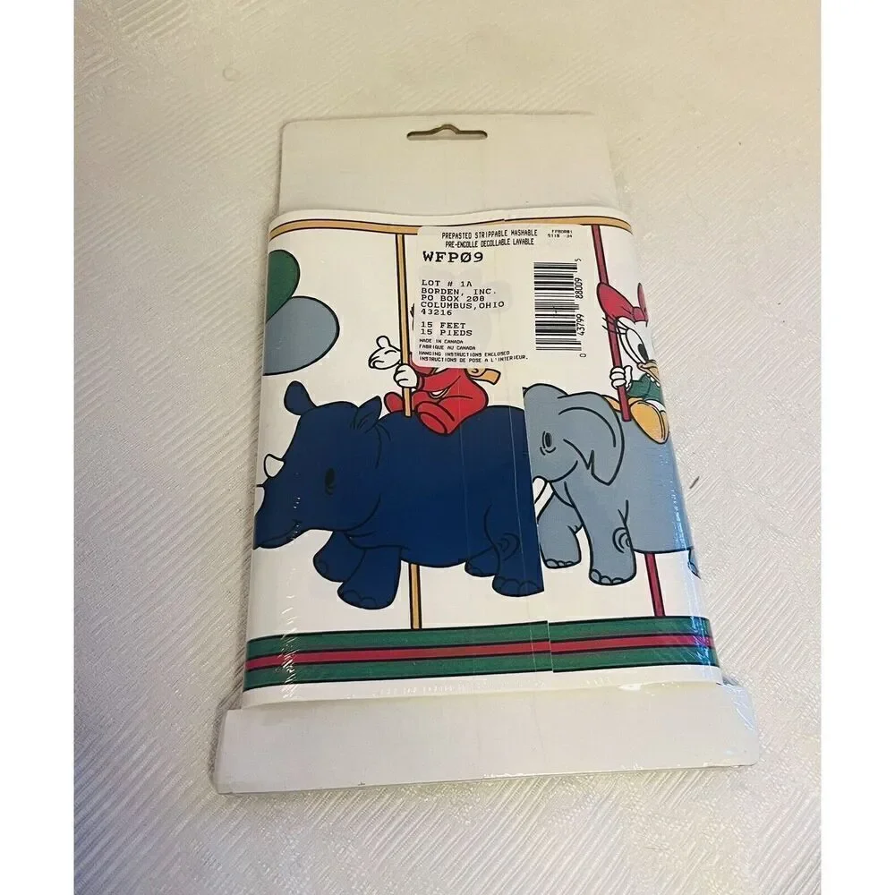 Disney Babies‎ SelfStick Border 15 Ft Wallpaper Mickey Minnie Pluto Vintage New